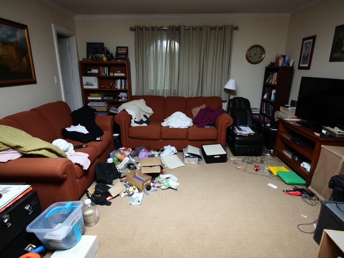 Living Room Cleaning — Before